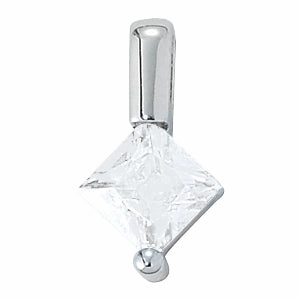 Square Diamond Solitaire Pendant Superior Item Luxury Finish