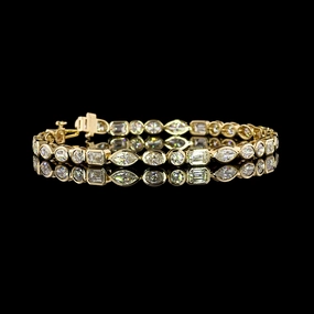 14K YELLOW GOLDTennis Necklace Urban Street Seldom Jewelry