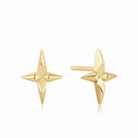 Classic Edge Modern Accessories Gold Cross Stud Earrings