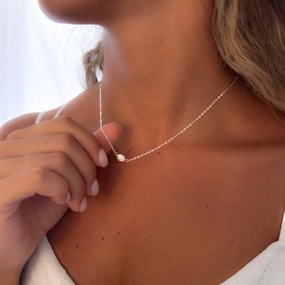 Silver Pearl Necklace Fantastic Ornament