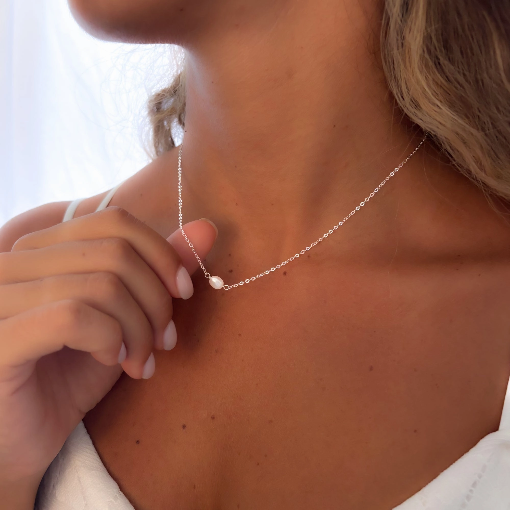 Silver Pearl Necklace Fantastic Ornament