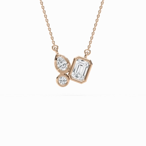 Exclusive Style 1 ctw Emerald, Pear and Round Lab Grown Diamond Trio Pendant - 18 Inches