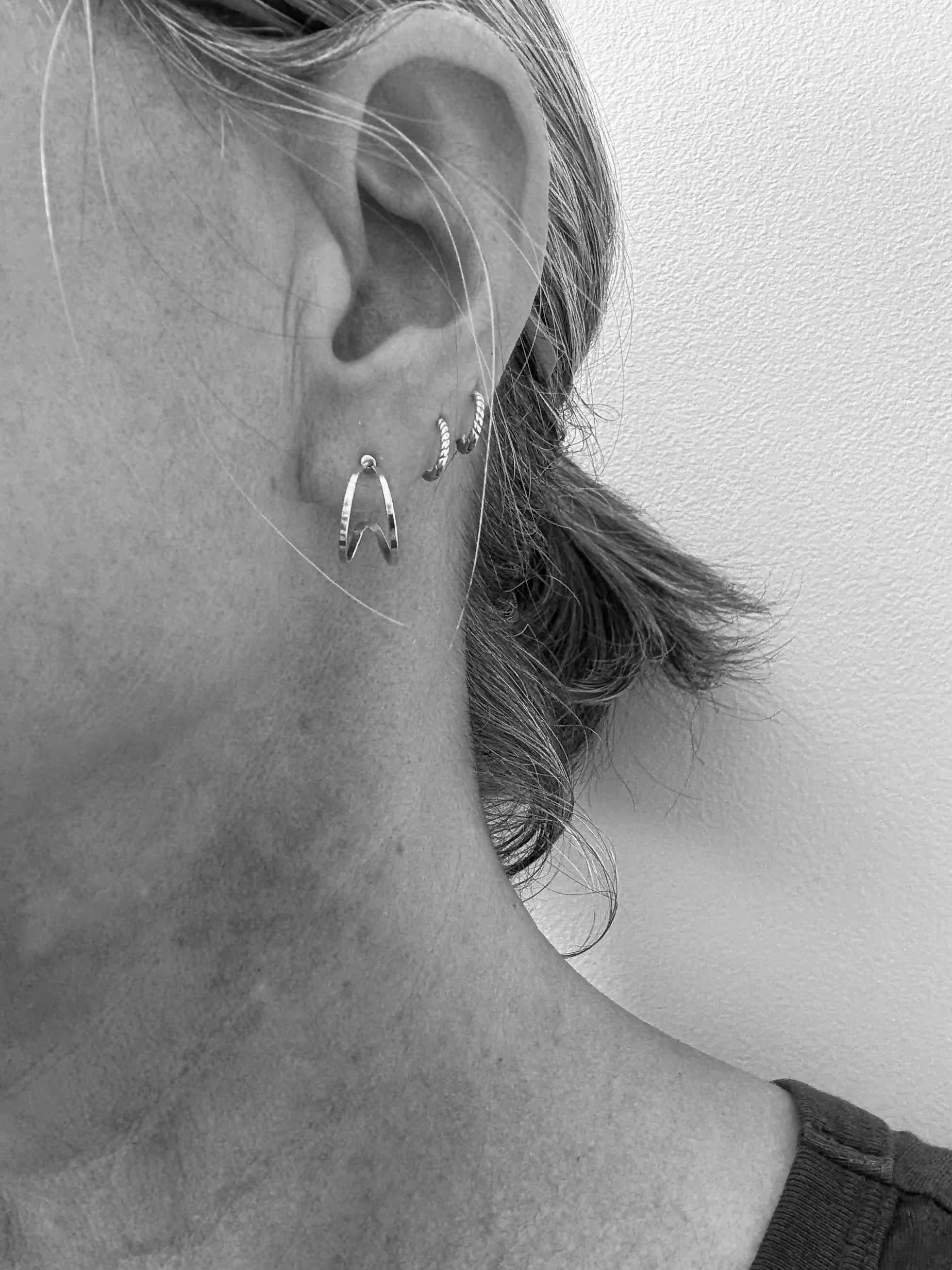 Tiny Double Hoop Post Earrings Magnificent Piece