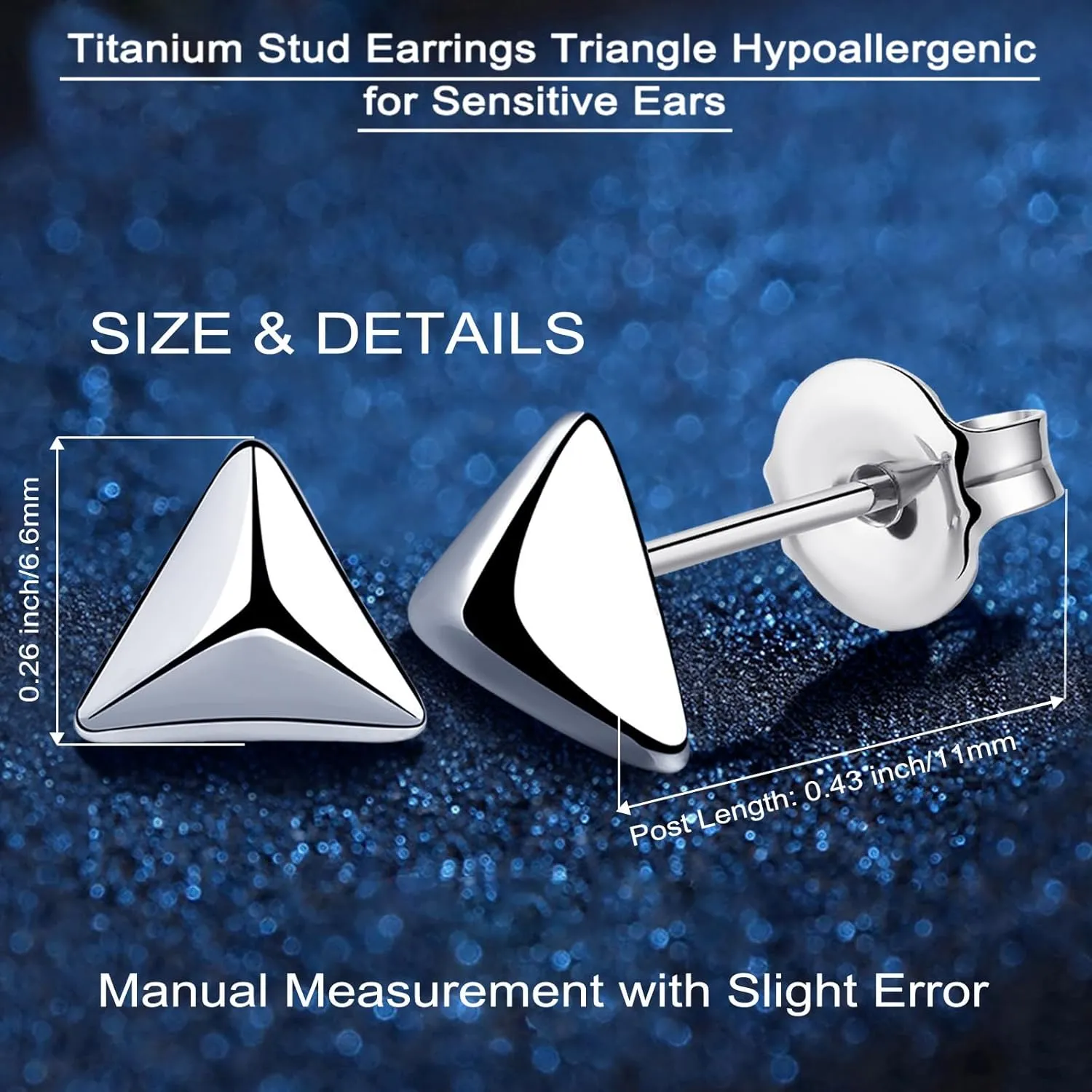 Titanium Earrings Tiny Dot/Heart/Triangle Stud Earrings, Hypoallergenic for Sensitive Ears Women Men, Premium High Polished (Shiny Grey)