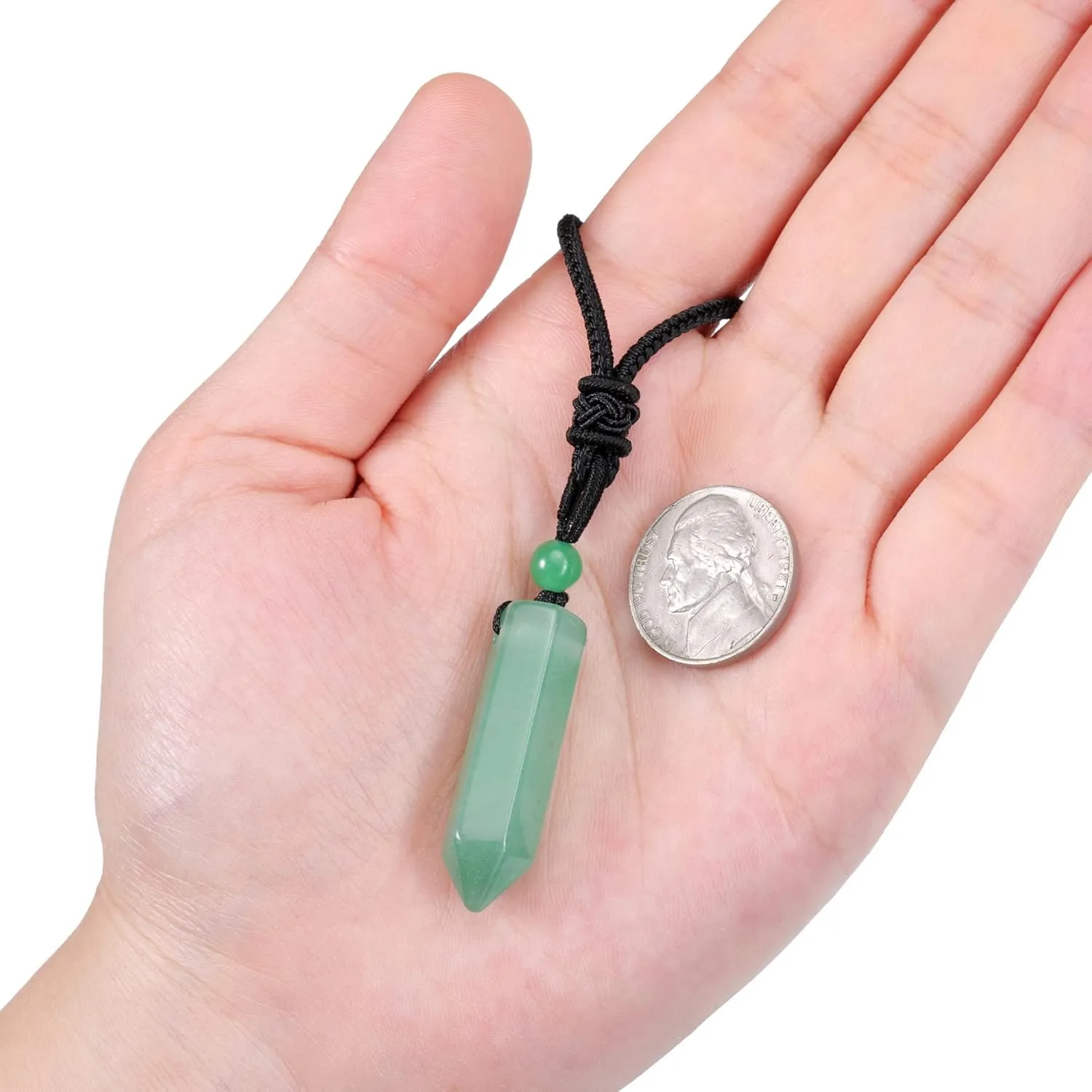 Top Plaza Healing Crystal Stone Necklaces for Men Hexagonal Pendant Necklaces Adjustable Braided Rope Natural Gemstone Necklace Jewelry Christmas Gift for Dad, Husband