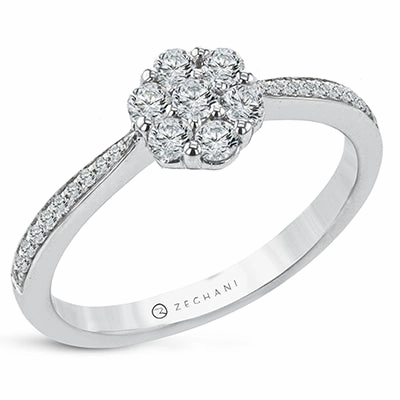 NGR113 Engagement Ring in 14k Gold with Diamonds Timeless Proportion Ornate Art