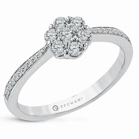 NGR113 Engagement Ring in 14k Gold with Diamonds Timeless Proportion Ornate Art