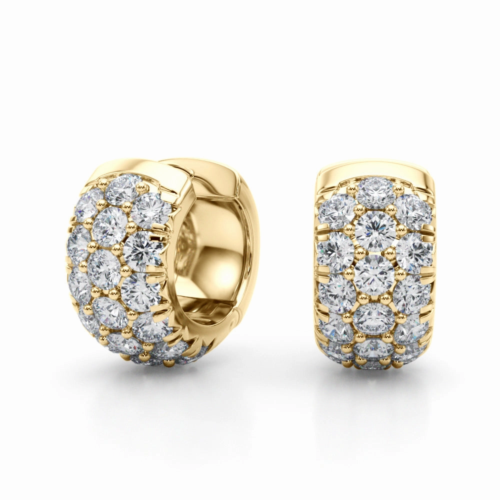 Seasonal piece Round Diamond Huggie Earrings