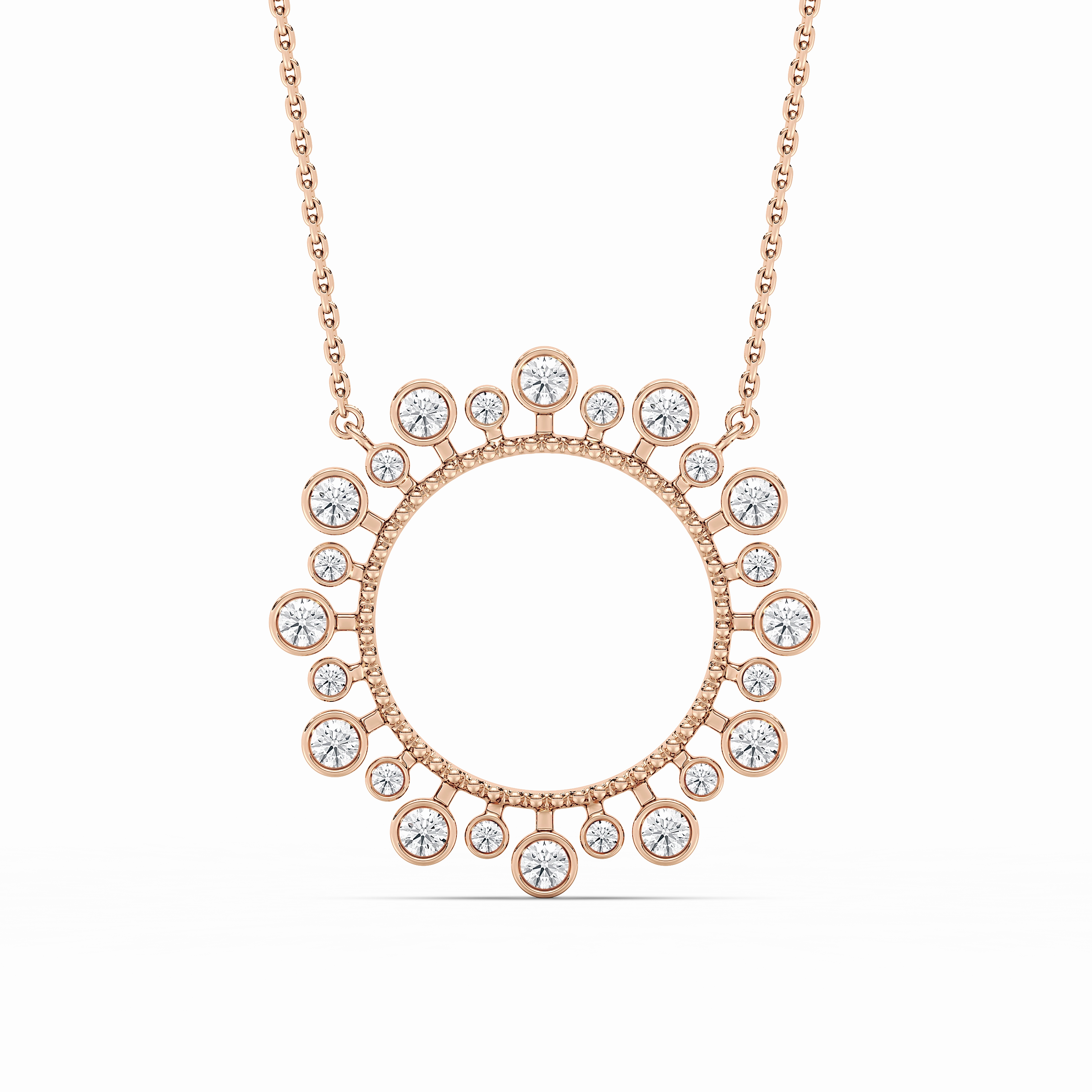 Modern Fashion Mother??s Day 5/8 ctw Round Lab Grown Diamond Bezel Starburst Pendant  - 18 Inches