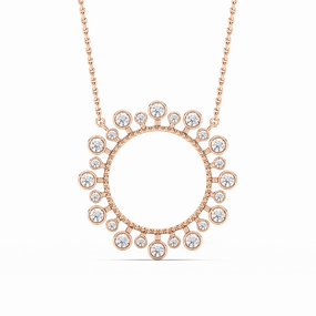 Modern Fashion Mother??s Day 5/8 ctw Round Lab Grown Diamond Bezel Starburst Pendant  - 18 Inches