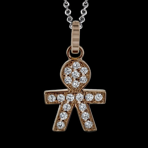 ZP945-B Pendant in 14k Gold with Diamonds Lightweight accessory