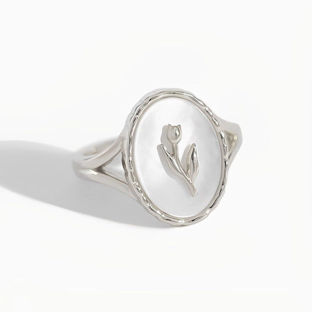 Guarantee Backed Tulip Mother Of Pearl Ring