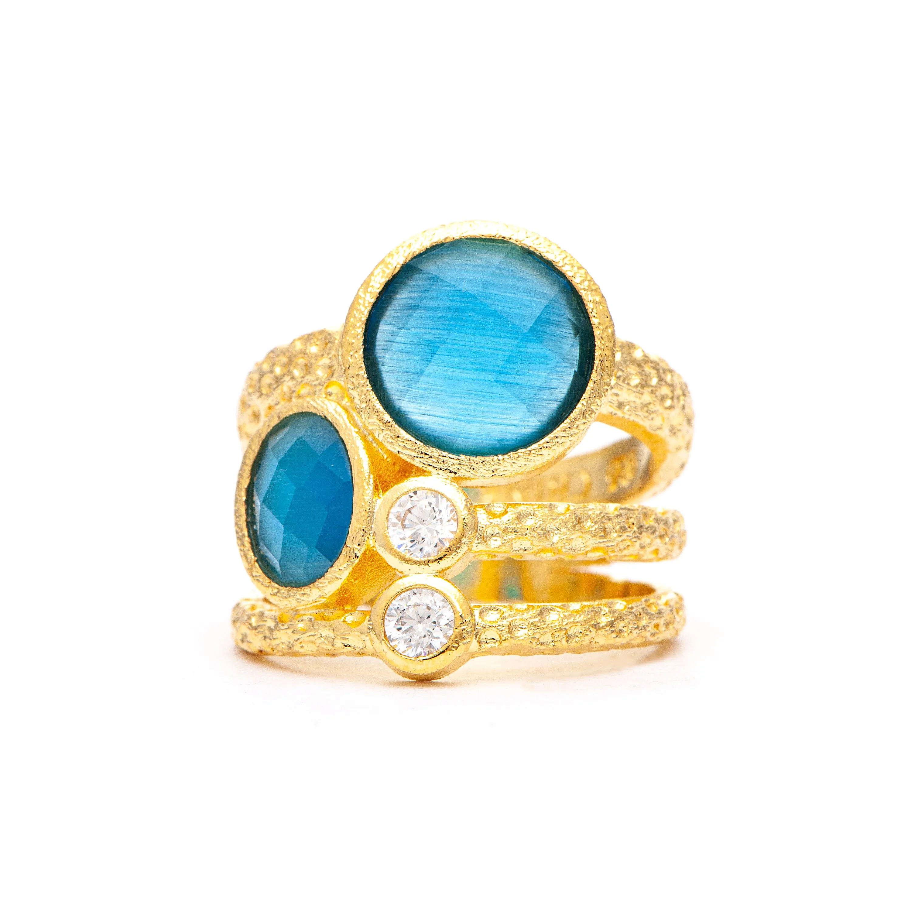 Turquoise   Cubic Zirconia Stack Ring