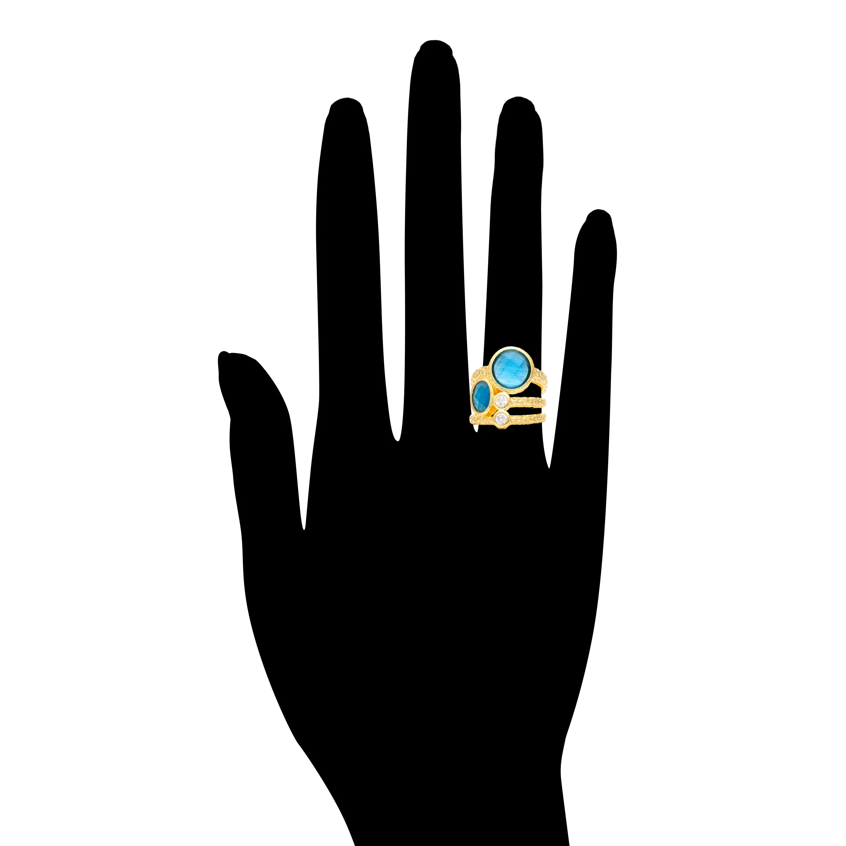 Turquoise   Cubic Zirconia Stack Ring