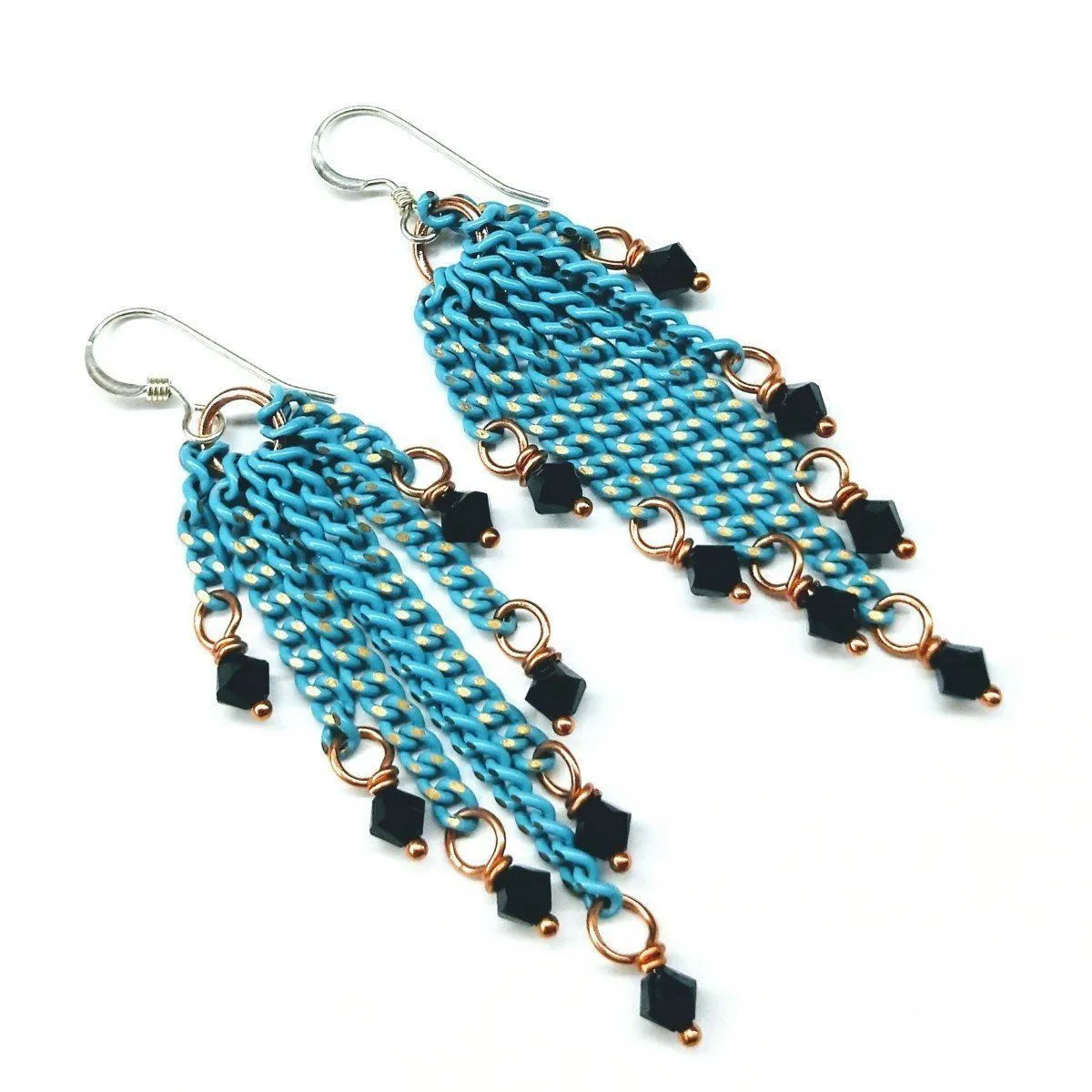 Turquoise Tassel Chain Black