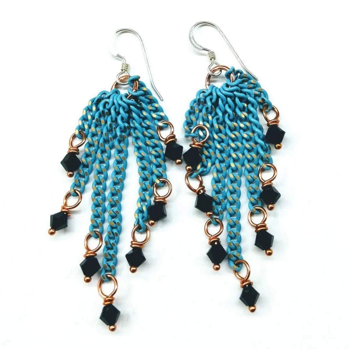 Turquoise Tassel Chain Black
