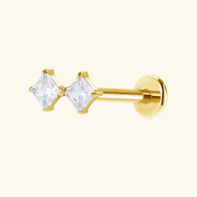 Twin Cut Flatback Stud Curved Ornament