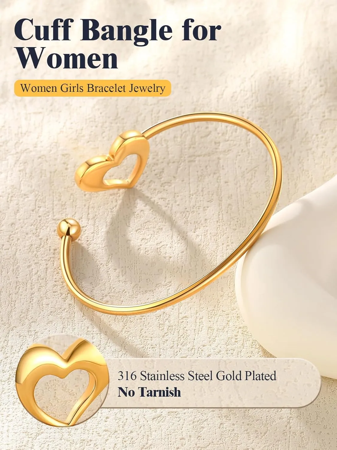 U7 Unisex Simple Cuff Bracelet 18K Real Gold Platinum Plated Fine Bracelets Fashion Jewelry Open Bangle Cuff Bracelets, Twisted or Heart Style