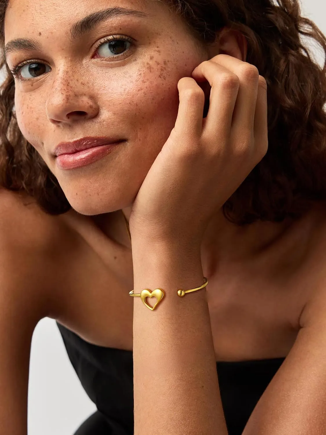 U7 Unisex Simple Cuff Bracelet 18K Real Gold Platinum Plated Fine Bracelets Fashion Jewelry Open Bangle Cuff Bracelets, Twisted or Heart Style