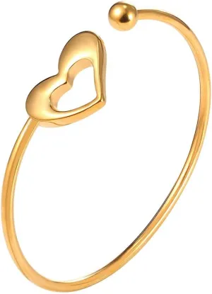 U7 Unisex Simple Cuff Bracelet 18K Real Gold Platinum Plated Fine Bracelets Fashion Jewelry Open Bangle Cuff Bracelets, Twisted or Heart Style