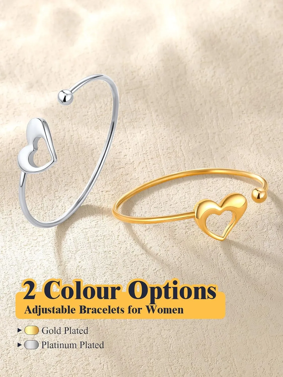 U7 Unisex Simple Cuff Bracelet 18K Real Gold Platinum Plated Fine Bracelets Fashion Jewelry Open Bangle Cuff Bracelets, Twisted or Heart Style