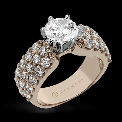 ZR114 Engagement Ring in 14k Gold with Diamonds Refined Touch