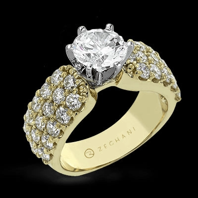 Creative Genius Sparkling Accessory ZR114 Engagement Ring in 14k Gold with Diamonds