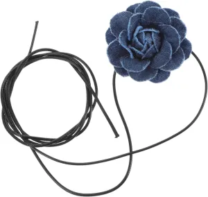 Unique Denim Floral Collar Choker Necklace Butterfly Flower Choker for Women Stylish Long Wrap Perfect for Parties