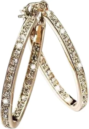 Unique Hoop Earrings for Women Rhinestone Round Hoop Earrings Cubic Zirconia Birthday Gifts Earring Jewelry Earrings