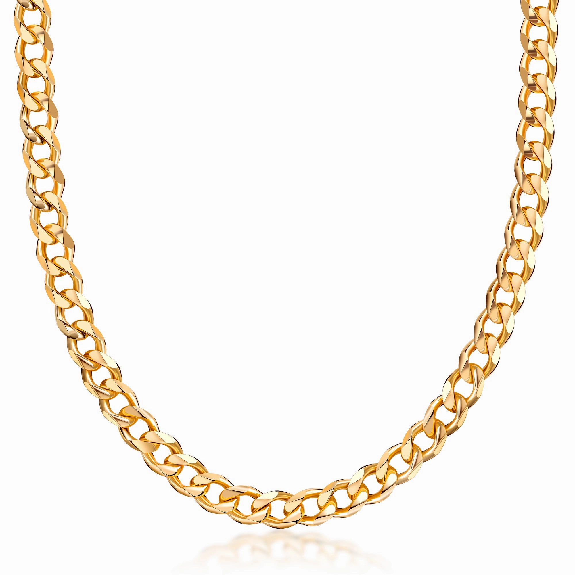 Autumn Warm Constant Piece 18K Gold Plated 6mm Cuban Curb Chain Necklace