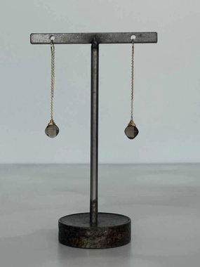 Winter Accent Radiant Embellishment Smokey Quartz Threader Earrings