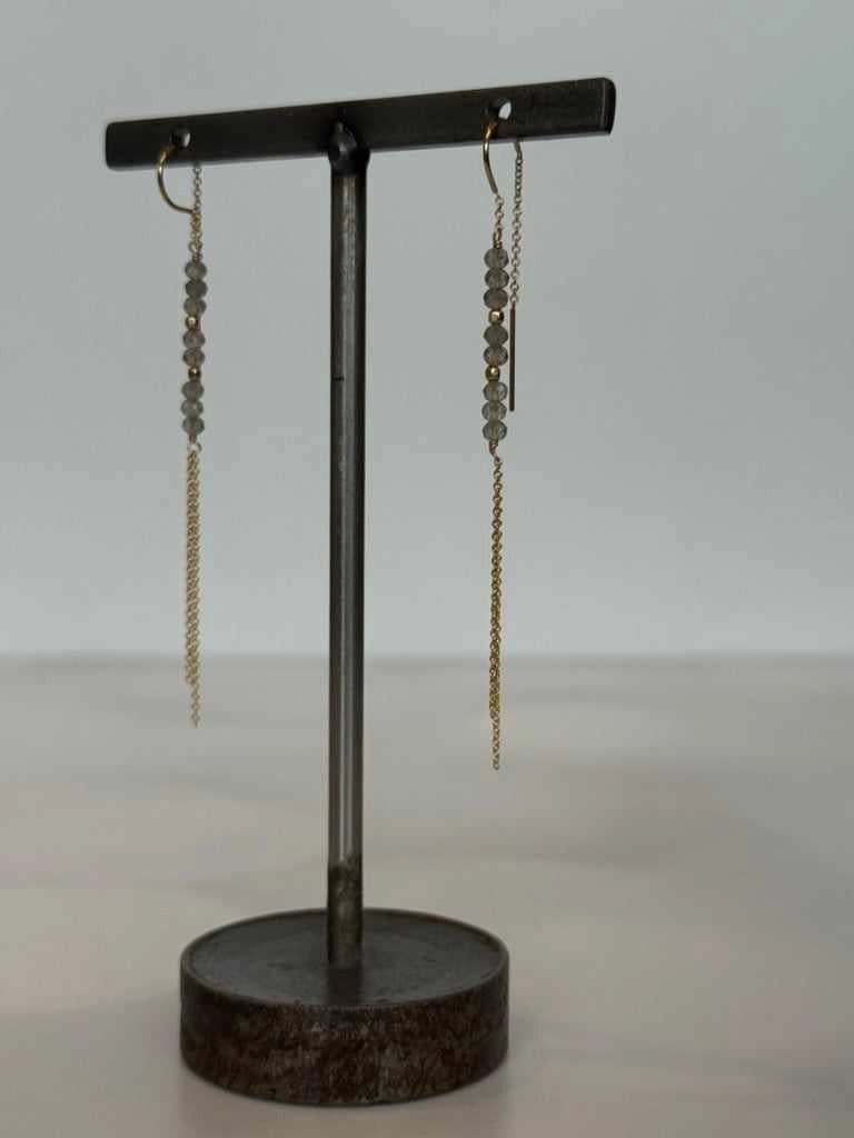 Business Jewelry Labradorite Threader Earrings