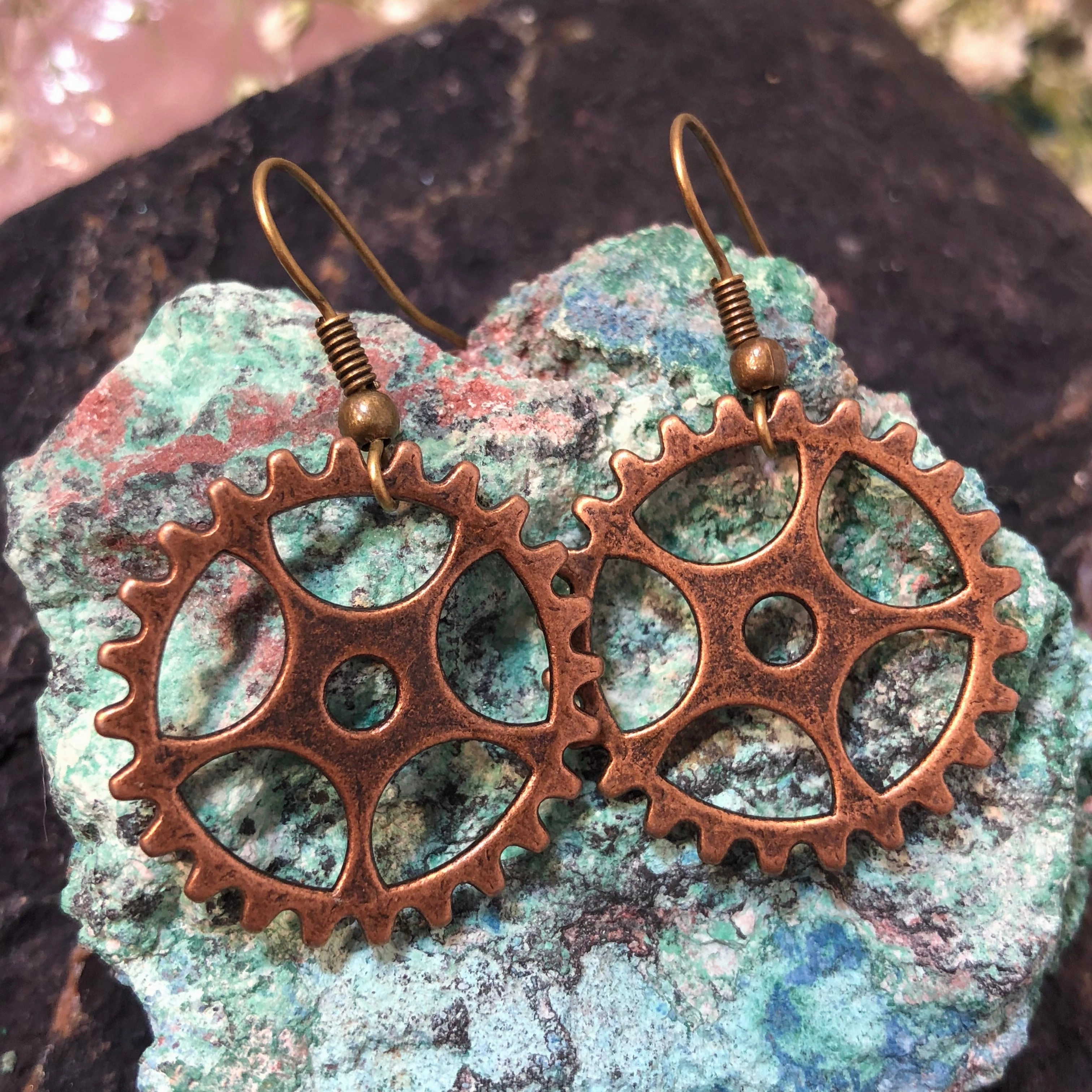 Delicate Accent Gear Earrings