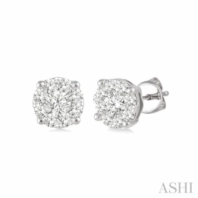 1/4 Ctw Lovebright Round Cut Diamond Stud Earrings in 14K White Gold Trend Style Natural Sparkle