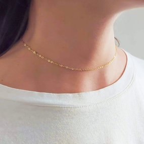 Gold filled Choker, Simple Minimalist Gold Filled Chain Necklace for Women Beautiful Jewelry