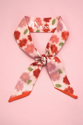 Mauve Floral Twilly Scarf Wrap Polished Look Marvelous Accessory