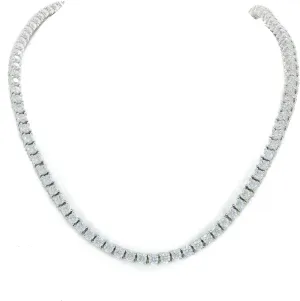 Unisex Anti-Tarnish Lightweight Shiny 3mm Real Solid 925 Sterling Silver Tennis Chain AAA CZ One Row Choker Necklace 16-30" Bracelet 6.5-9''