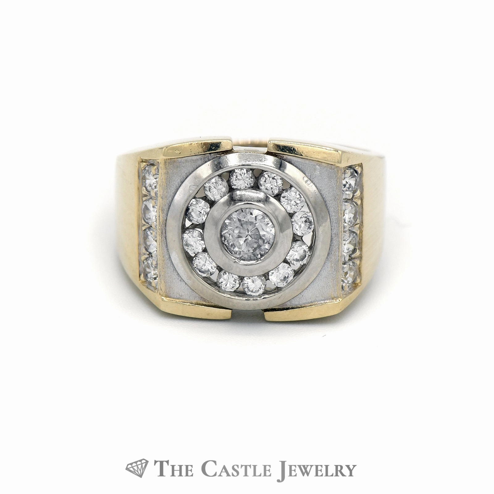 Gent's Round Cubic Zirconia in 14KT Yellow Gold Personal Item Gentle Harmony