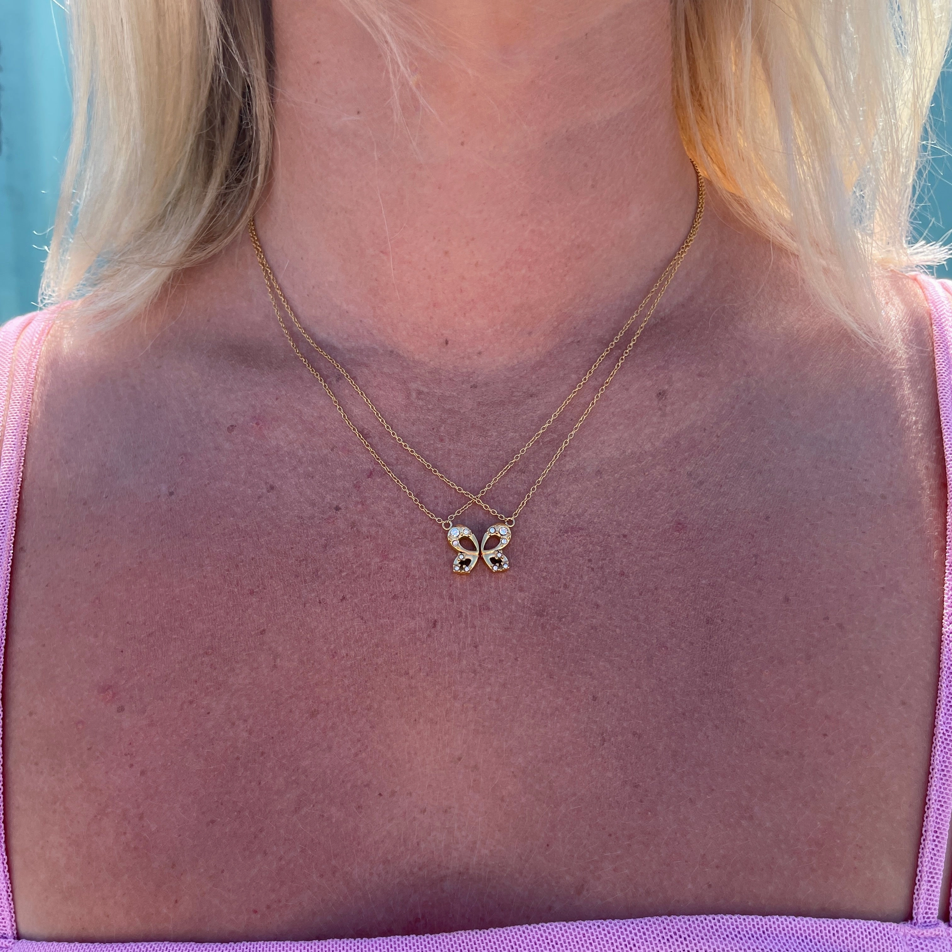 Buttercup Butterfly Necklace Set Personalized Present Wonderful Adornment