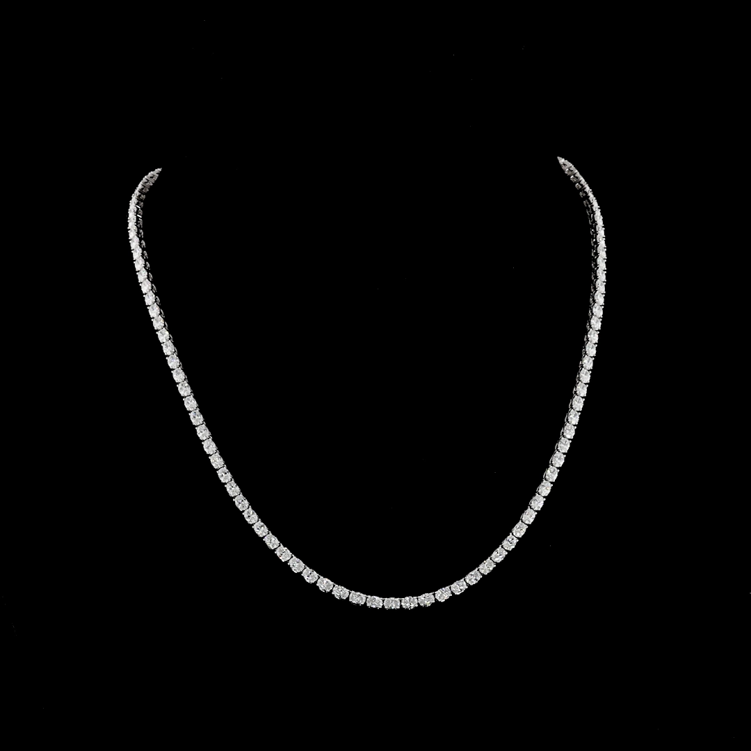 Contemporary piece 14K WHITE GOLDTennis Necklace