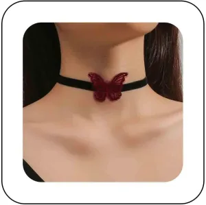 Vintage Black Velvet Choker Necklace Velvet Red Bow Necklace Short Satin Necklace Gothic Velvet Ribbon Collar Necklace Jewelry for Women