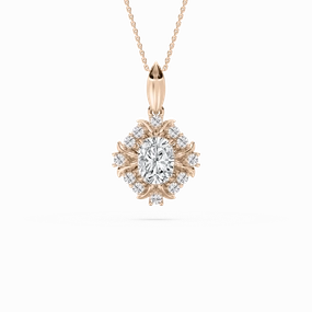 Lightweight Ornament 2 ? ctw Elongated Cushion Lab Grown Diamond Intricate Halo Drop Pendant - 18 Inches