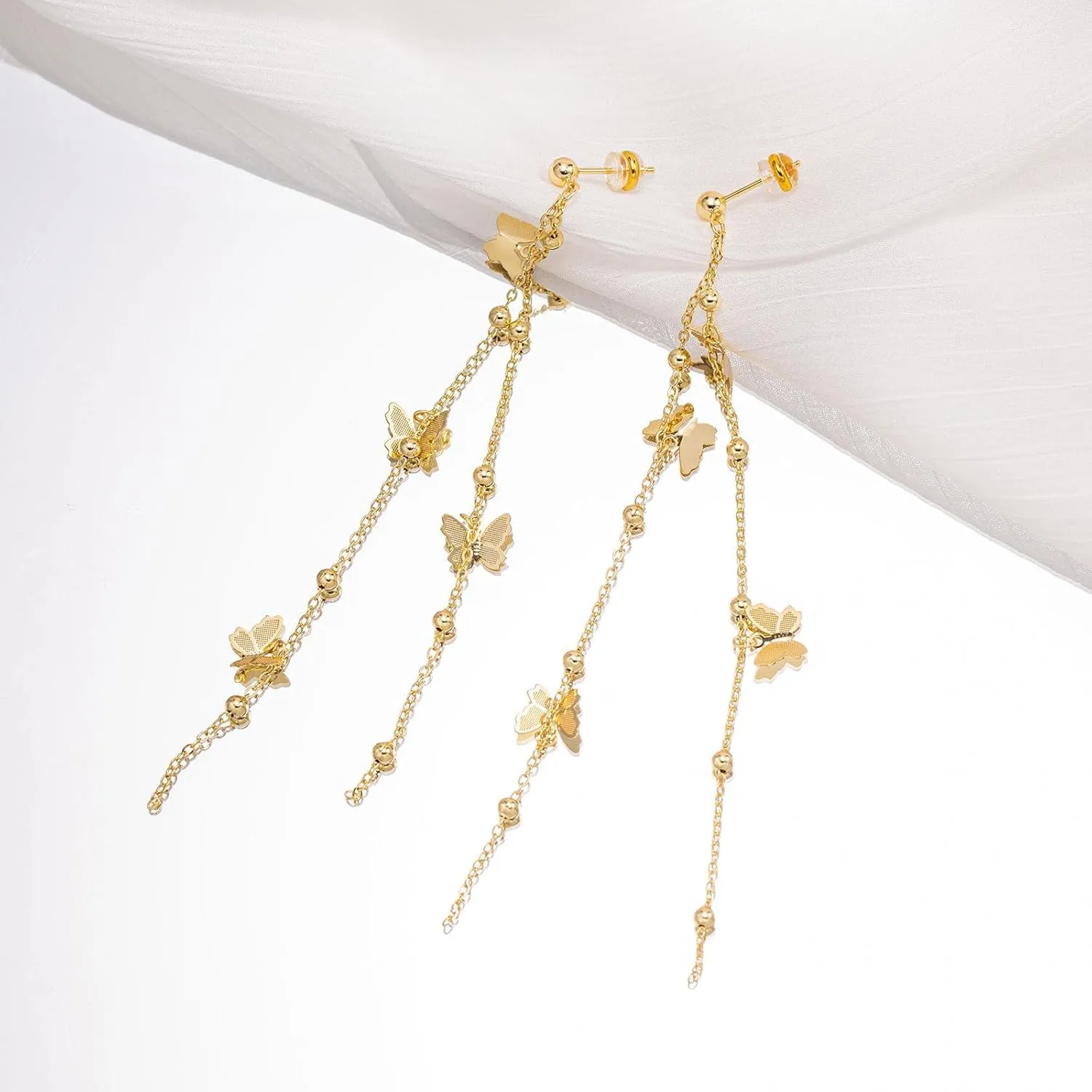 VRIUA Dangle Earrings for Women - 14K Gold Plated Statement Drop Earrings Dainty CZ Wedding Dangling Earrings Trendy Jewelry
