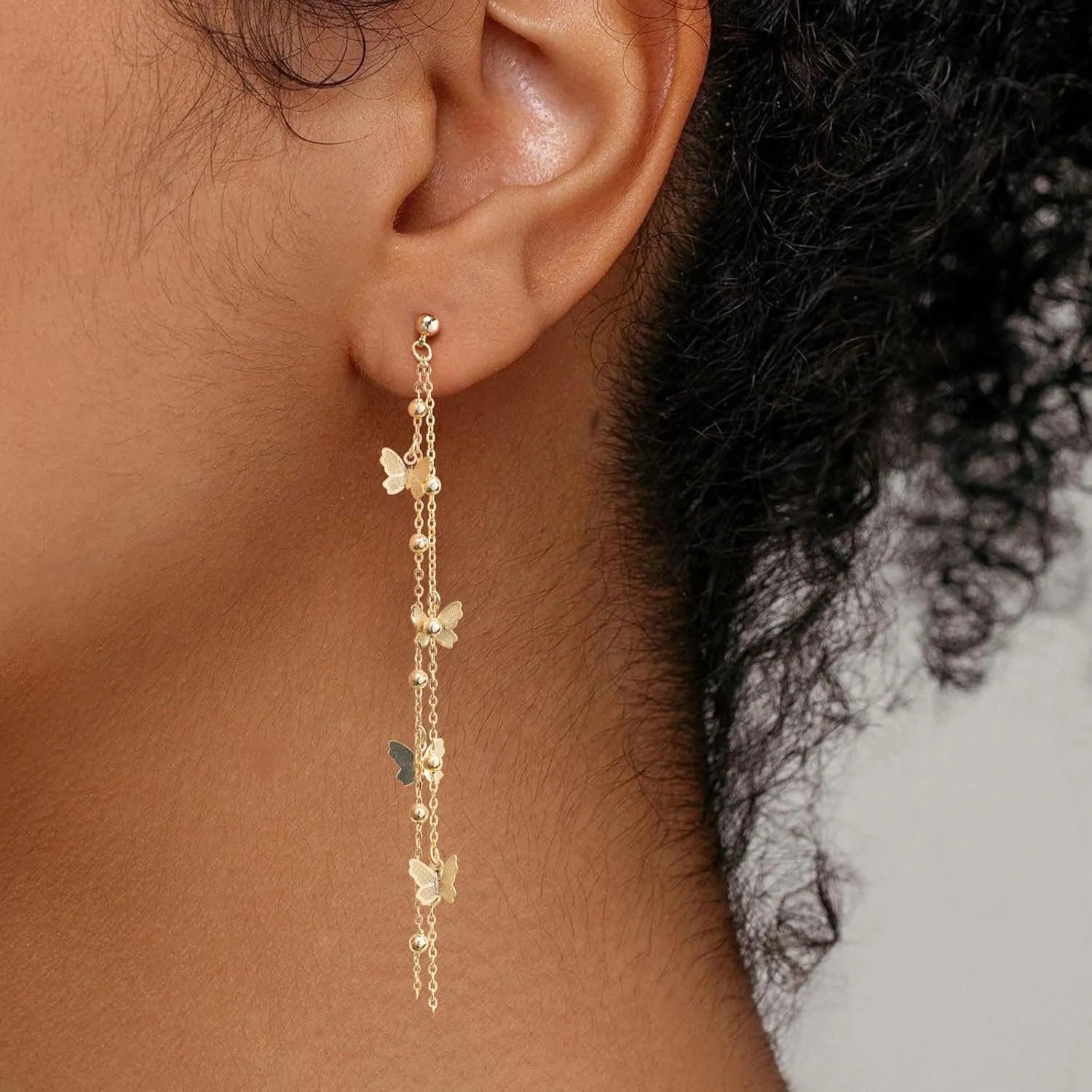 VRIUA Dangle Earrings for Women - 14K Gold Plated Statement Drop Earrings Dainty CZ Wedding Dangling Earrings Trendy Jewelry