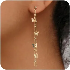 VRIUA Dangle Earrings for Women - 14K Gold Plated Statement Drop Earrings Dainty CZ Wedding Dangling Earrings Trendy Jewelry