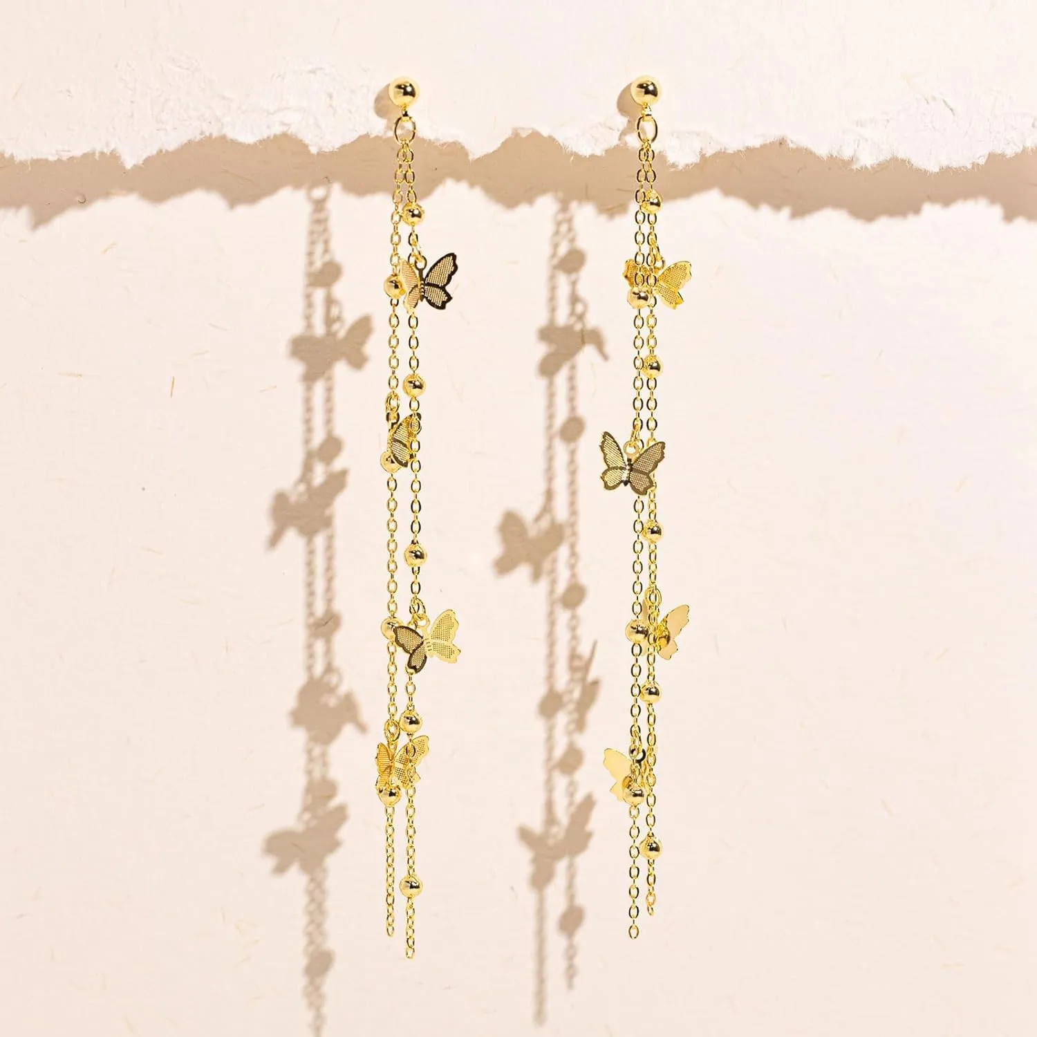 VRIUA Dangle Earrings for Women - 14K Gold Plated Statement Drop Earrings Dainty CZ Wedding Dangling Earrings Trendy Jewelry