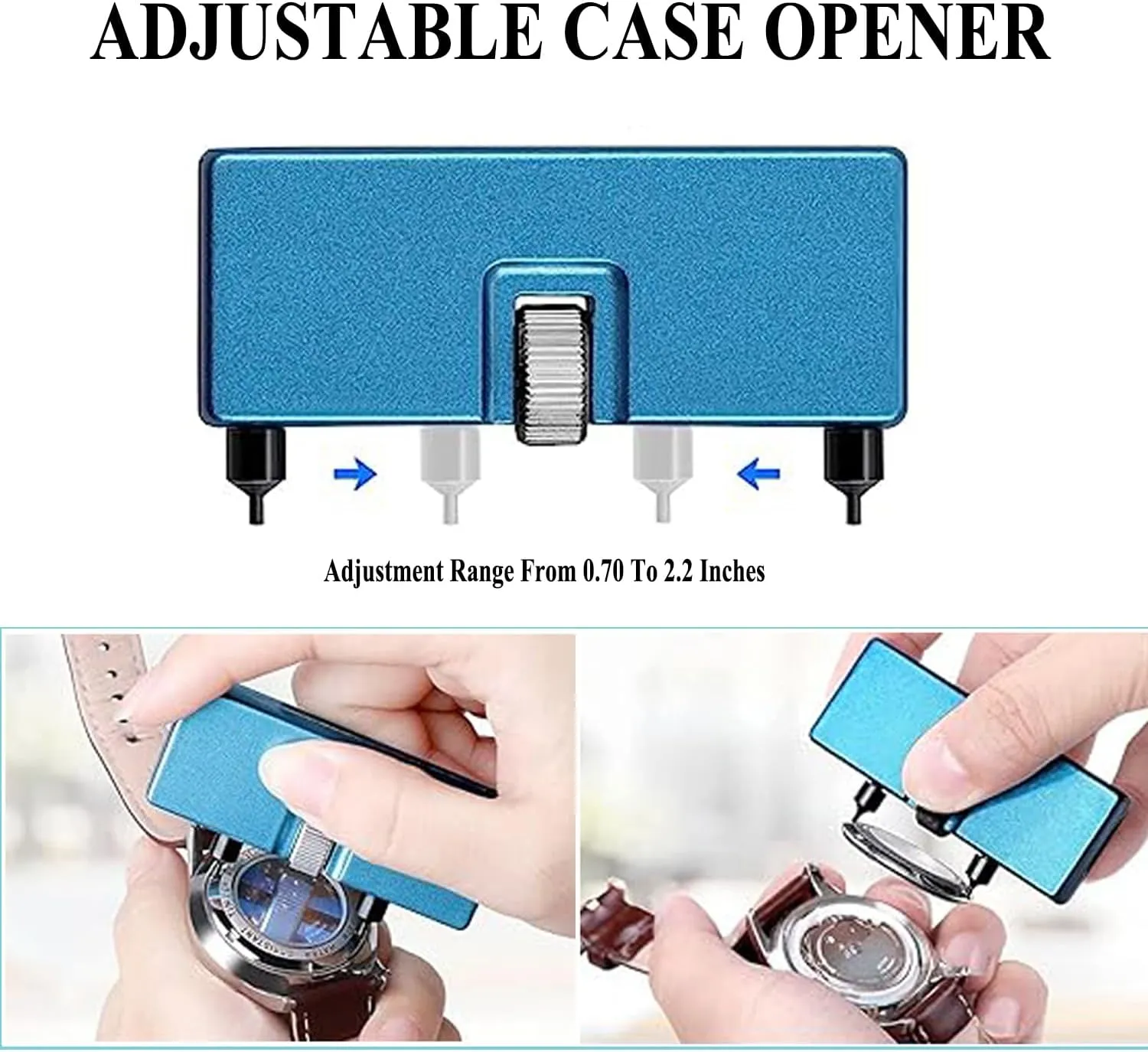 Watch Battery Replacement Tool Kit, Watch Wrench Back Remover and Holder, Case Opener Set with Cleaning Cloth