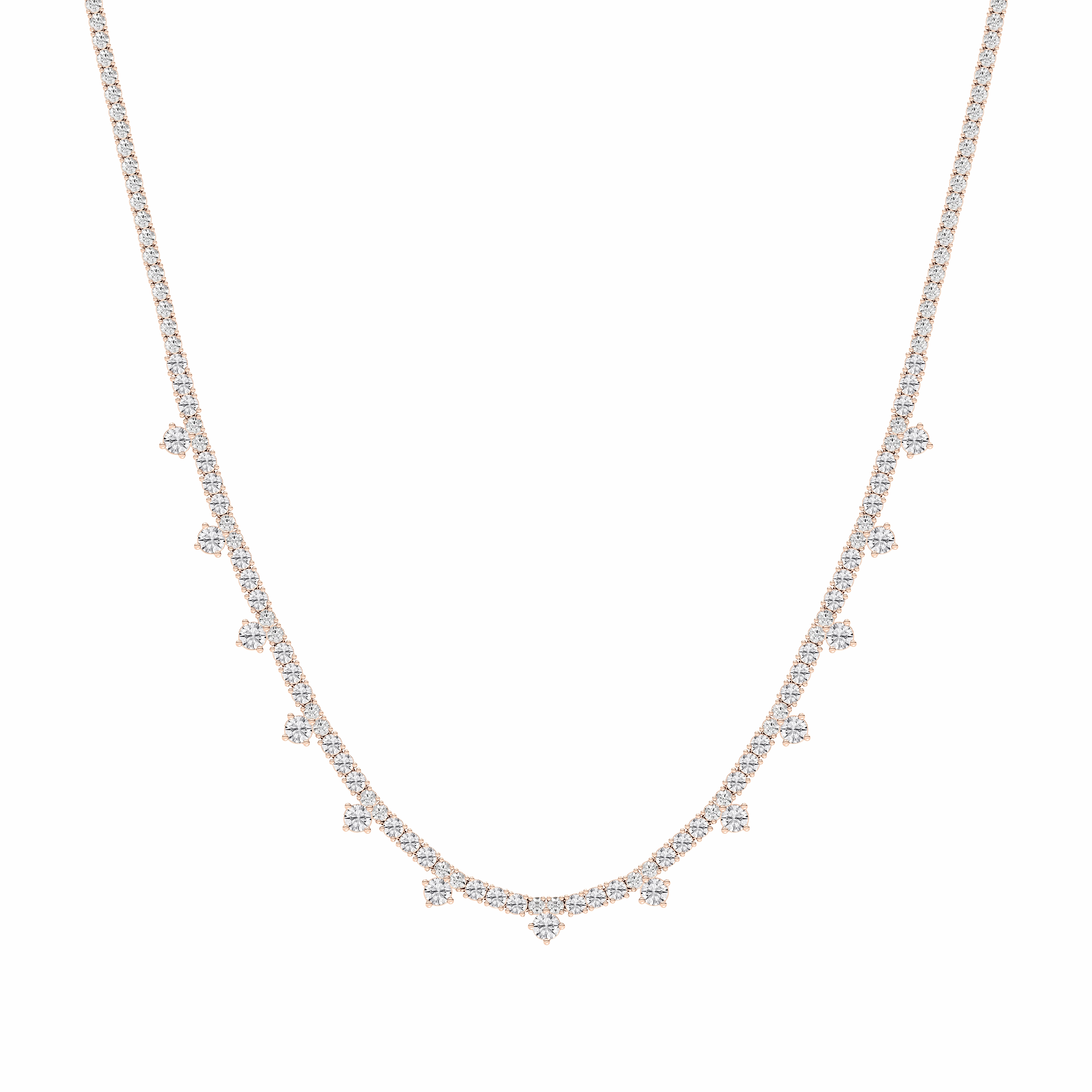 Exquisite Piece 16 ctw Round Lab Grown Diamond Dangle Tennis Necklace - 18 Inches