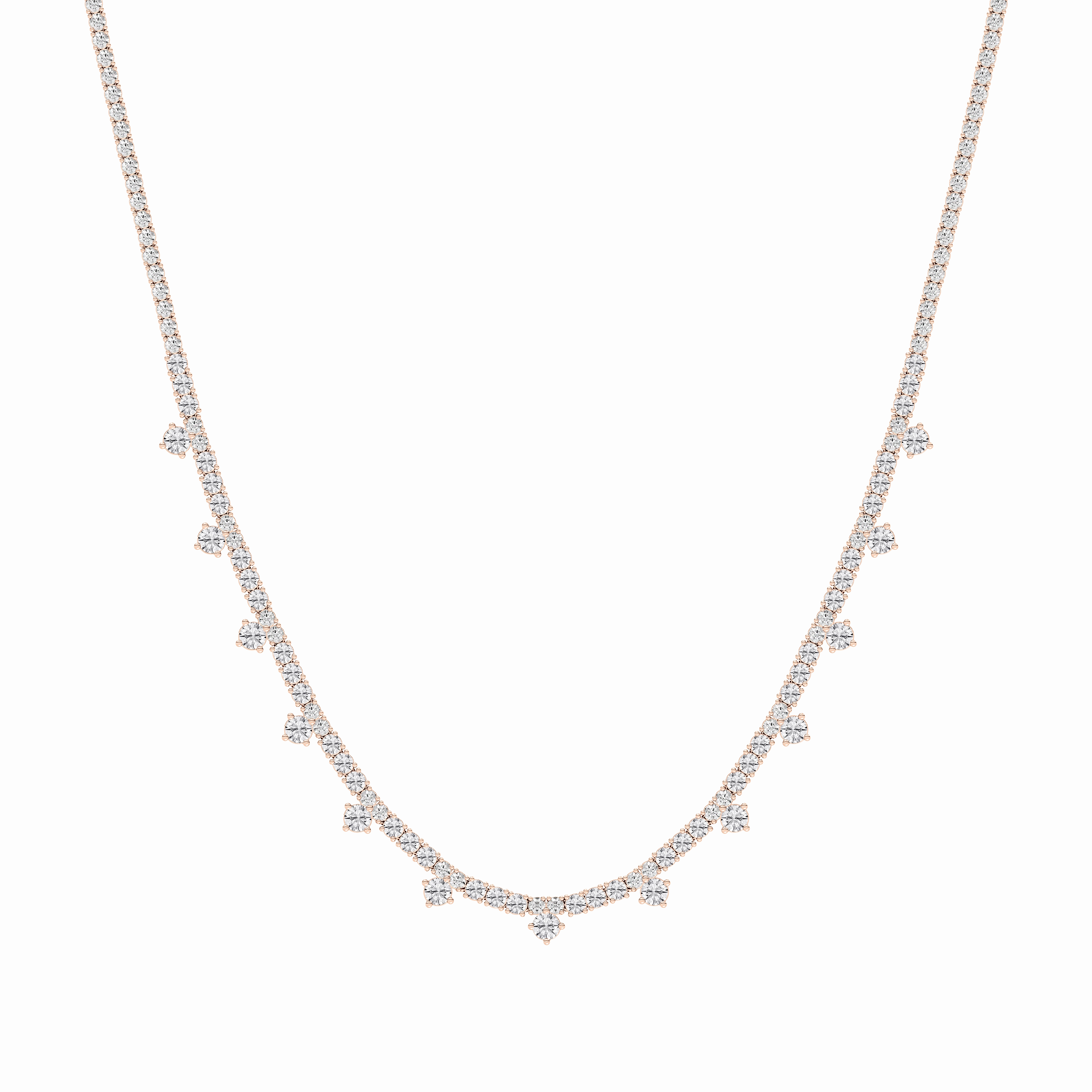 Comfortable Ornament Furnishing Item 16 ctw Round Lab Grown Diamond Dangle Tennis Necklace - 18 Inches