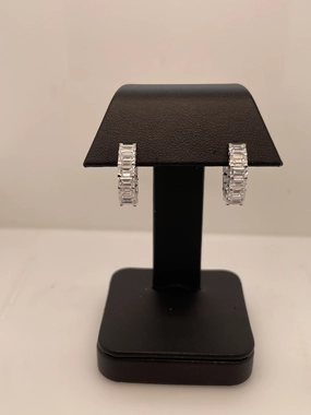 14K WHITE GOLDHuggies Earrings Durable item Exquisite Option